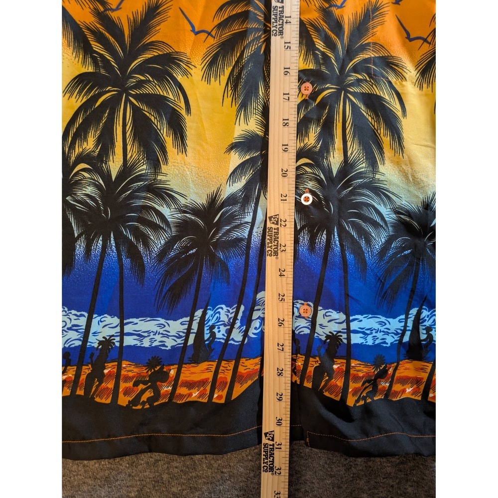 VHO Shirt Mens Button Up Size XL Palm Print  Terivoile  Colorful Hawaiian Shirt - Picture 2 of 9